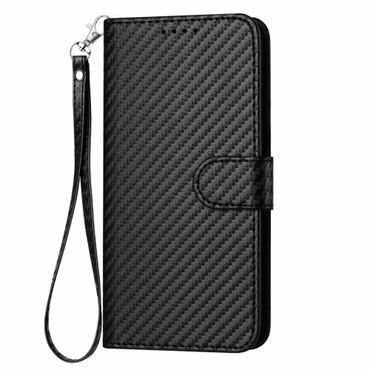 Für Honor 400 Carbon Fiber Design Kunstleder Hülle mit Lanyard Schwarz