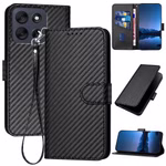 Für Motorola Moto G56 5G Carbon Design Kunstleder Schutz Hülle Schwarz