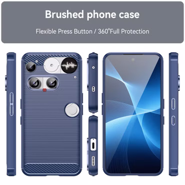 Für Nothing Phone 3 Carbon Fiber Brushed Design TPU Hülle Case Blau