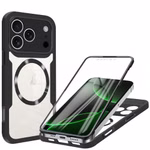Für Apple iPhone 17 Pro Max MagSafe Ring Full Body TPU Hülle Schwarz
