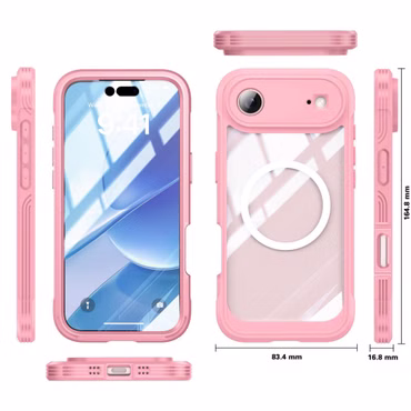 Für Apple iPhone 17 Air MagSafe Full Body Hybrid Tasche Bumper Rosa