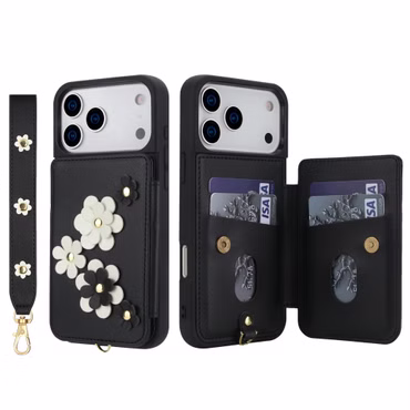 Kunstleder für Apple iPhone 18 Pro / iPhone 17 Pro Umhängeband Schwarz