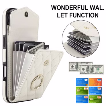 Kunstleder Hülle für iPhone 18 17 Air Pro Max Kartenfach RFID Schutz Umhängeband