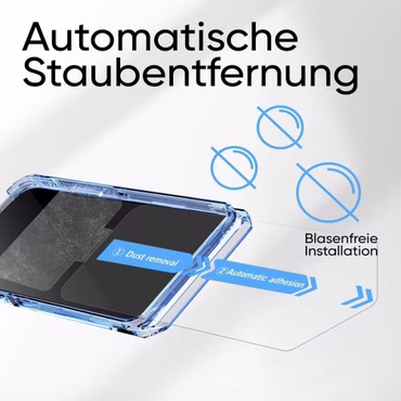 SnapFit Display Schutzglas für Apple iPhone 18 17 16 Air Pro Max + Anbringhilfe, Handy-Typ: iPhone 17, Ausführung: Transparent