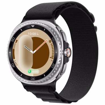 Nylon Armband für Samsung Galaxy Watch 9 / 8 / 8 Classic Alpine Loop Design, Farbe: Schwarz