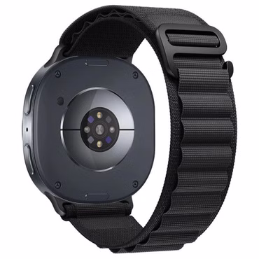 Nylon Armband für Samsung Galaxy Watch 9 / 8 / 8 Classic Alpine Loop Design, Farbe: Schwarz