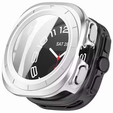 Für Samsung Galaxy Watch Ultra 47mm / Ultra 2025 Hülle + Glas Silber