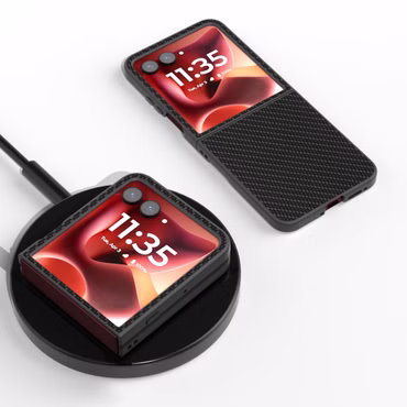 Für Motorola Razr 60 Ultra Carbon Fiber TPU Hybrid PC Hülle Schwarz