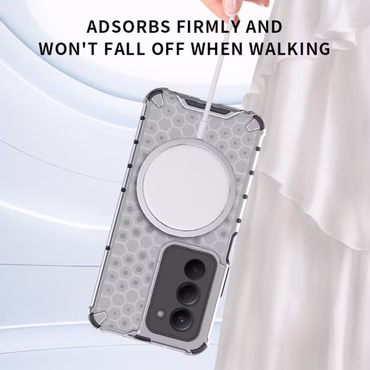 Magnet Hülle für Xiaomi Modelle Honeycomb Design Hybrid Ringhalter Cover, Handy-Typ: Redmi 15 5G / 4G, Farbe: Weiß
