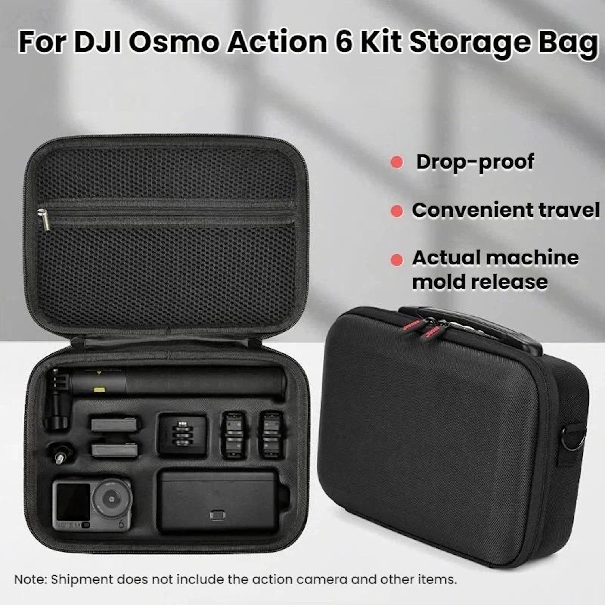 Für DJI Osmo Action 6 Zubehör Aufbewahrungstasche stoßfest Schwarz