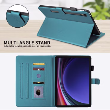 Für Samsung Galaxy Tab S10 FE Plus Rhombus Kunstleder Hülle Grün
