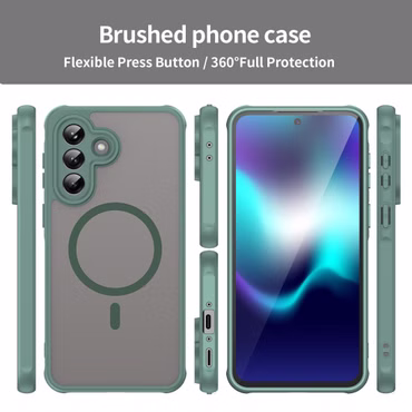 MagSafe Magnet Handyhülle für Samsung Galaxy A Kameraschutz Hardcover Matt Case, Handy-Typ: Galaxy A18 5G u. 4G / A17 5G, Farbe: Grün