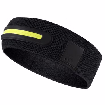 LED Sport Stirnband für Nachtlauf Schwarz