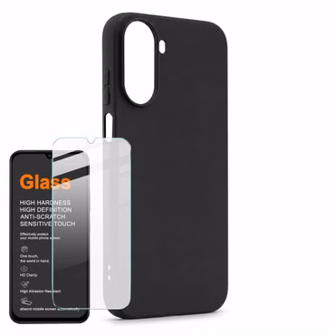 + Schutzglas für Xiaomi Redmi A7 Pro Set Cover + 9H Hartglas Schwarz