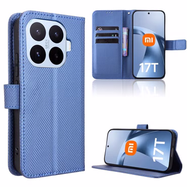 Klapphülle Kunstleder für Xiaomi 17T Diamant Design Wallet Blau