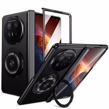 + 9H Schutzglas + Magnet Ring Honor Magic V6 5G PC / Aluminium Schwarz