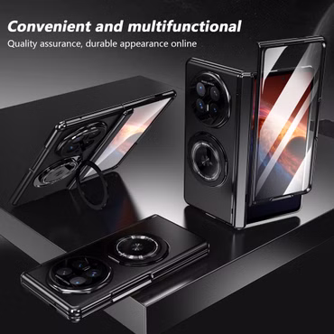 + 9H Schutzglas + Magnet Ring Honor Magic V6 5G PC / Aluminium Schwarz