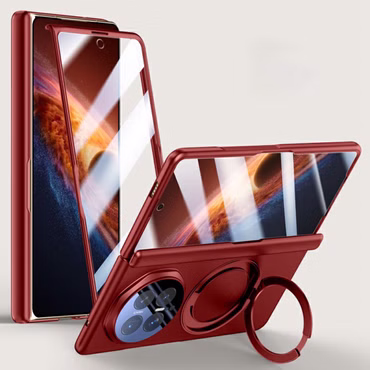 Handyhülle + 9H Schutzglas + Magnet Ring Honor Magic V6 5G Kunststoff Full Cover