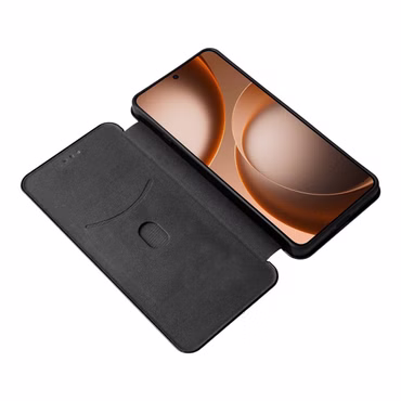 für Oppo Find X9 Ultra 5G Carbon Textur Design Flip Schwarz
