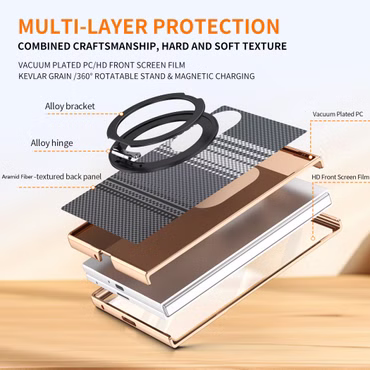 Handyhülle Samsung Galaxy Z Fold8 5G Dreh Kipp Ständer Magnetring H9 Schutzglas, Handy-Typ: Galaxy Z Fold8 5G , Farbe: Schwarz