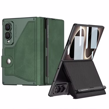Klapphülle 9H Schutzglas Stifthalter Samsung Galaxy Z Fold8 5G Grün