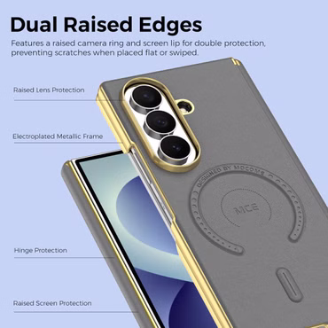 Magsafe Kunstleder für Samsung Galaxy Z Fold8 Ultra 5G Magnetisch Grau