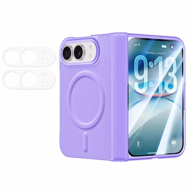 Magsafe + 1x Display Glas klein 2x Kamera Glas Apple iPhone Duo Lila