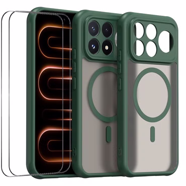 MagSafe + 2x Panzerfolie für Xiaomi Poco F9 Pro 5G Kameraschutz Grün