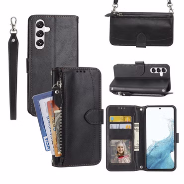 Klapphülle für Samsung Galaxy S26 FE Kunstleder Wallet mit Band Tasche