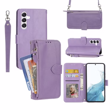 Klapphülle für Samsung Galaxy S26 FE Kunstleder Wallet mit Band Tasche