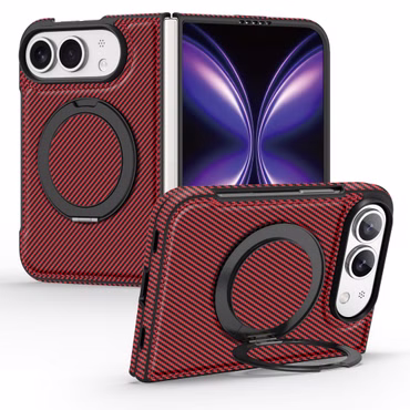 Magnetische Ringhalter Handyhülle für Apple iPhone Duo Carbon Fiber Kunstleder 