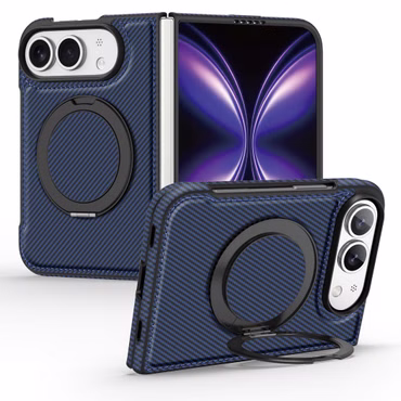 Magnetische Ringhalter Handyhülle für Apple iPhone Duo Carbon Fiber Kunstleder 