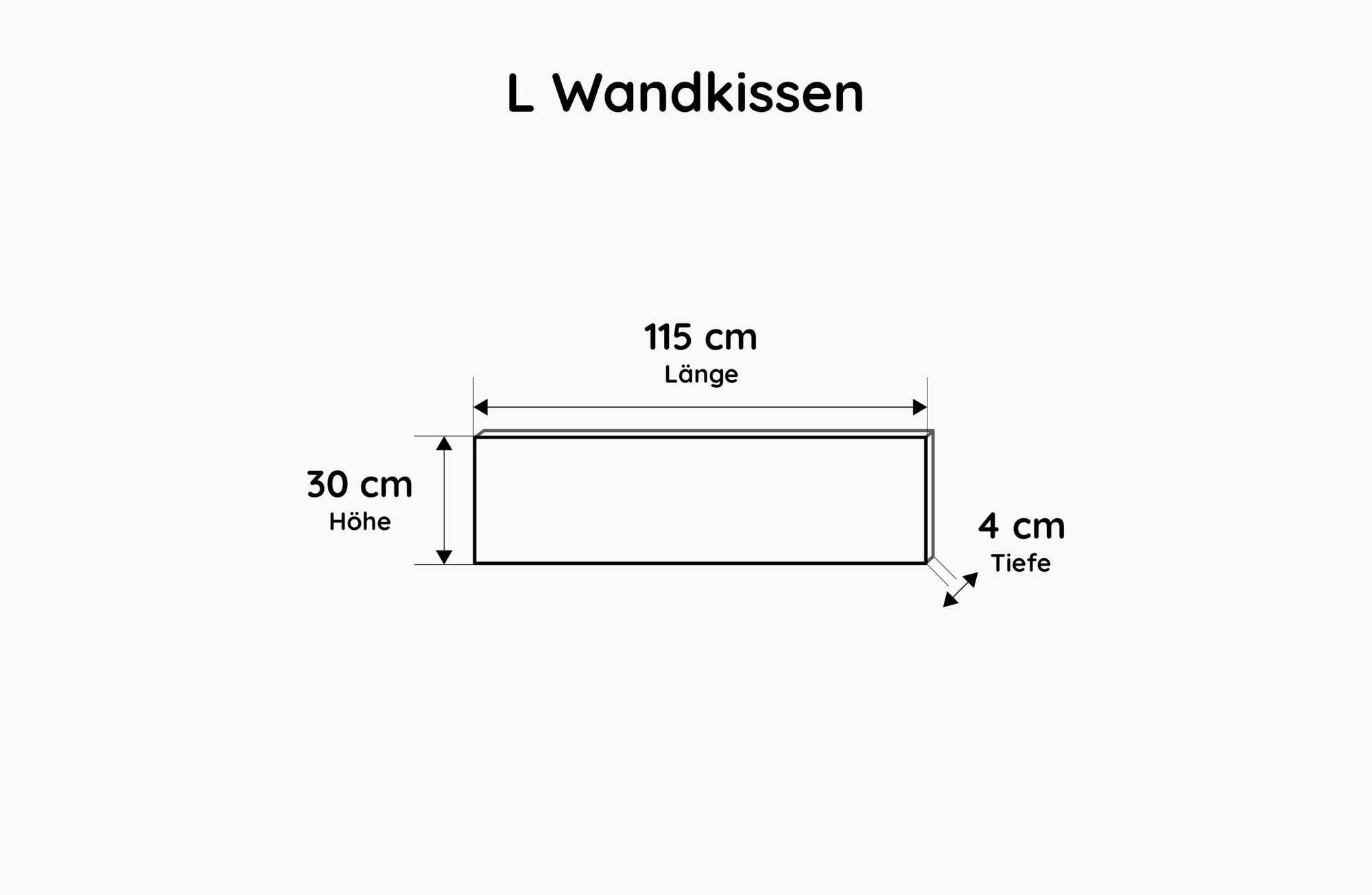 L Wand-Kissen Breite 115cm mit Montage-Set - Samt - in oliv oder senf