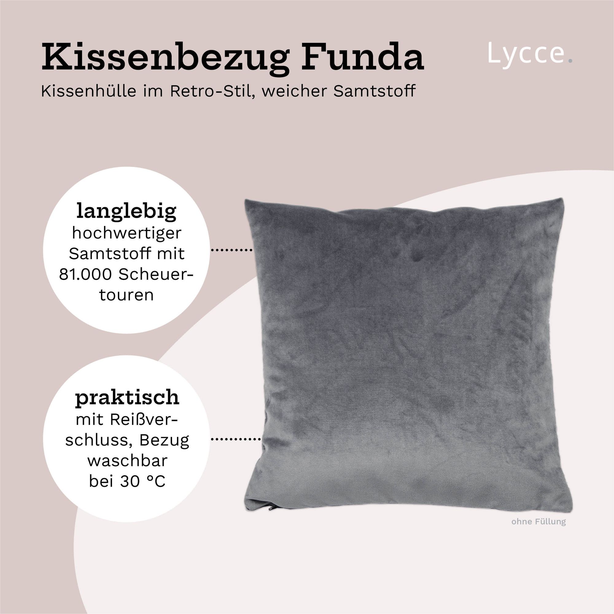 Lycce Kissenbezüge FUNDA 50x50 Retro Samt Kissenbezug Kissenhülle Dekokissen-bezug
