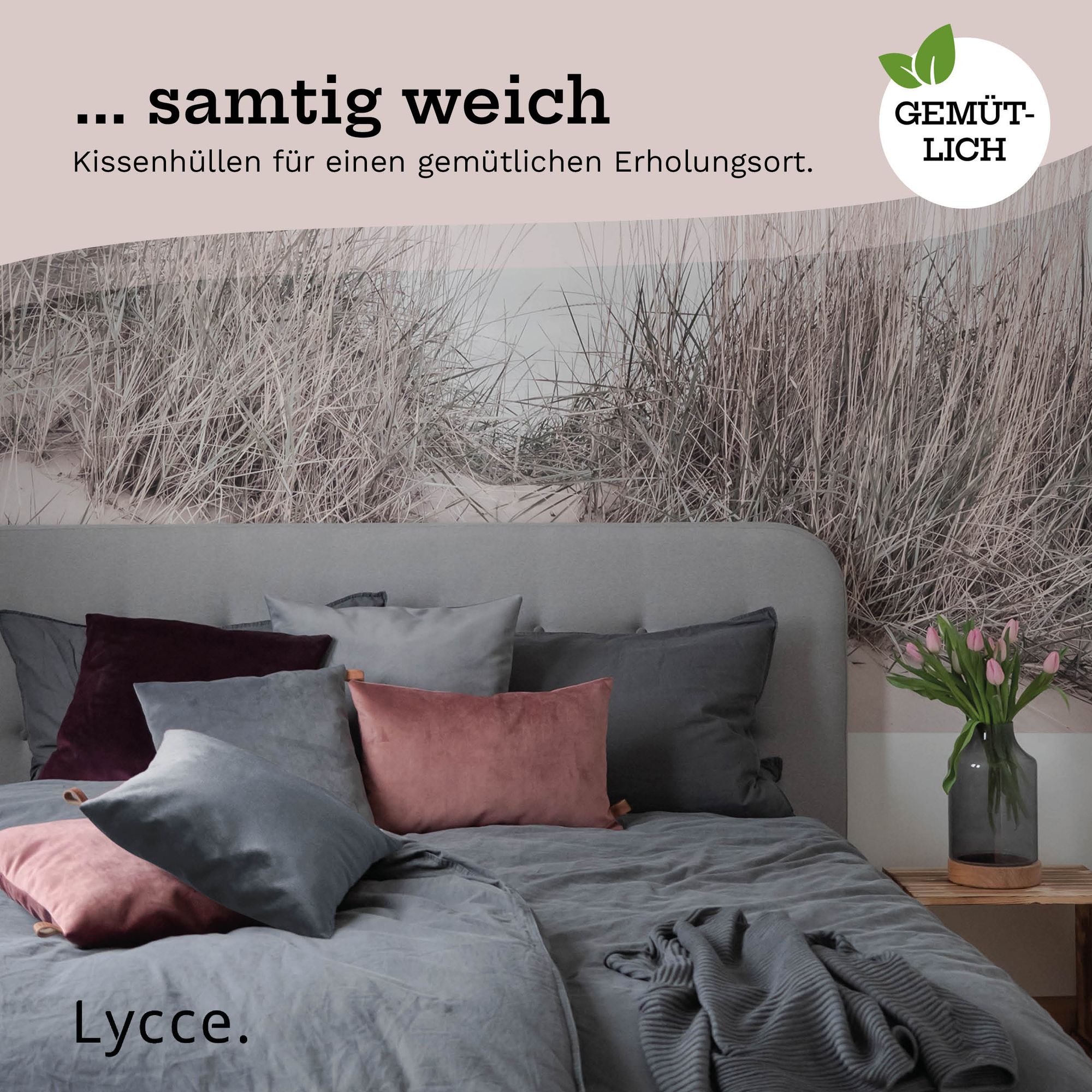 Lycce Kissenbezüge FUNDA 50x50 Retro Samt Kissenbezug Kissenhülle Dekokissen-bezug