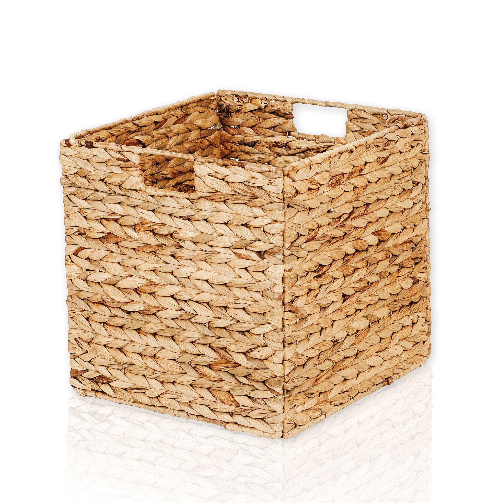 Lycce Regaleinsatz QUADER, Korb geflochten aus Wasserhyazinthe Aufbewahrungskorb 35 l (33 x 33 x 33 cm)