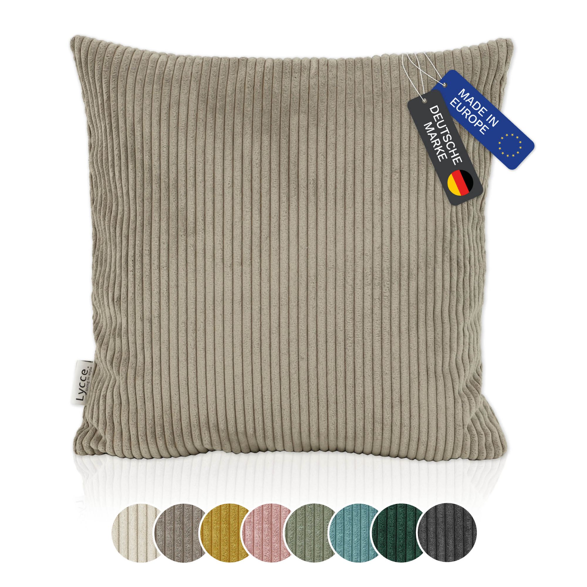 Lycce Kissenbezug aus trendigem Cordstoff (50 x 50 cm) - ideal für kuschelige Sofakissen oder Dekokissen, verschiedene Farben - made in EU