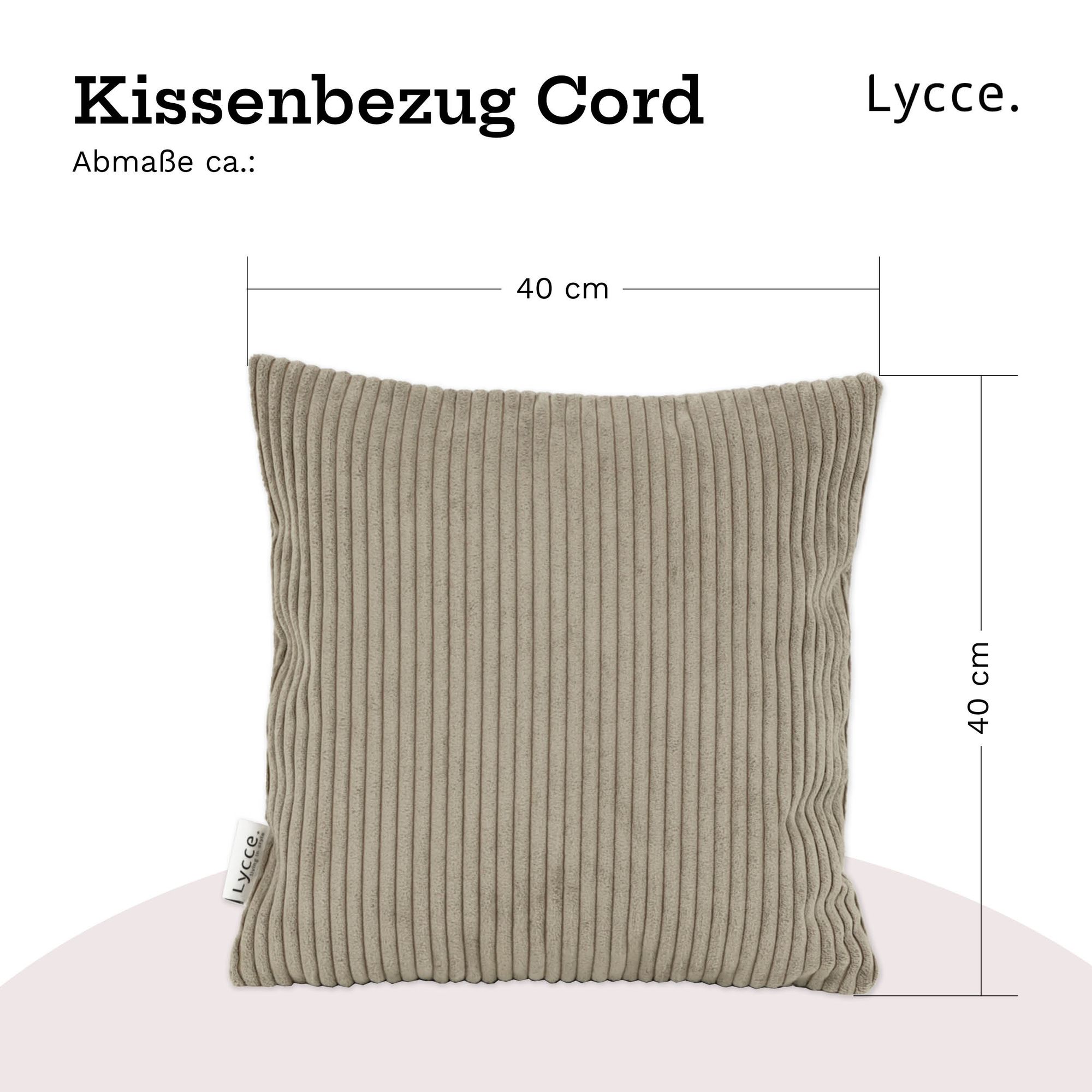 Lycce 2er Set Kissenbezug aus trendigem Cordstoff (40 x 40 cm) - ideal für kuschelige Sofakissen oder Dekokissen, verschiedene Farben - made in EU
