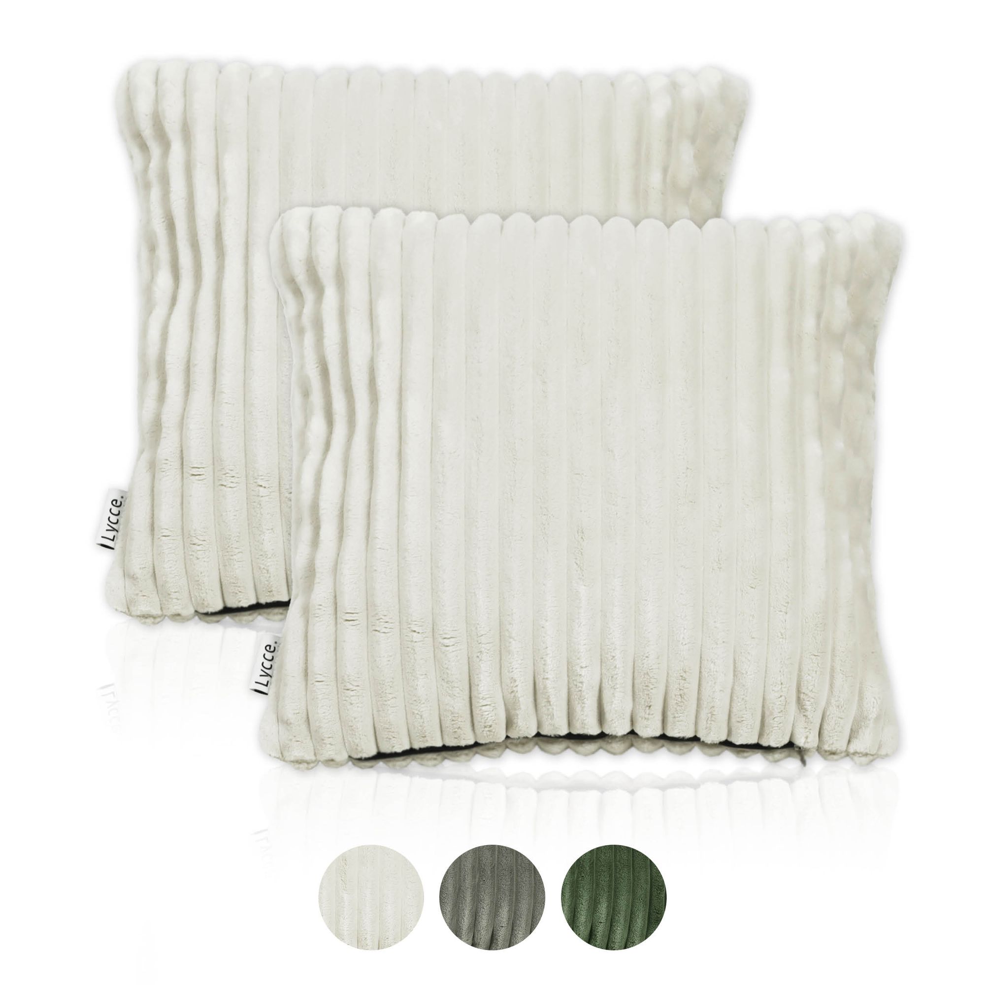 Lycce Kissenbezug Deluxe aus extra breitem, flauschigem Cordstoff - ideal für kuschelige Sofakissen oder Dekokissen, verschiedene Farben - made in EU