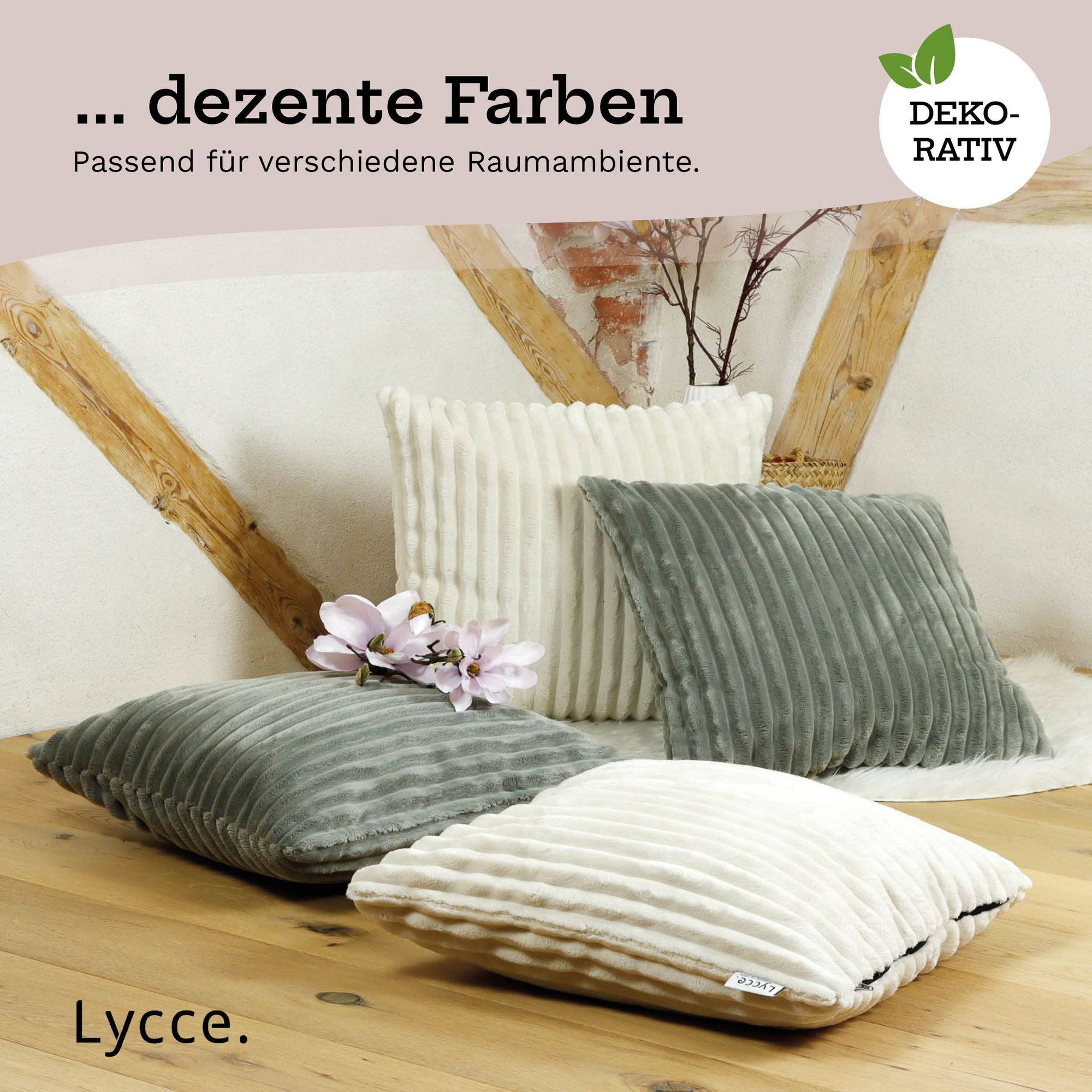 Lycce Kissenbezug Deluxe aus extra breitem, flauschigem Cordstoff - ideal für kuschelige Sofakissen oder Dekokissen, verschiedene Farben - made in EU