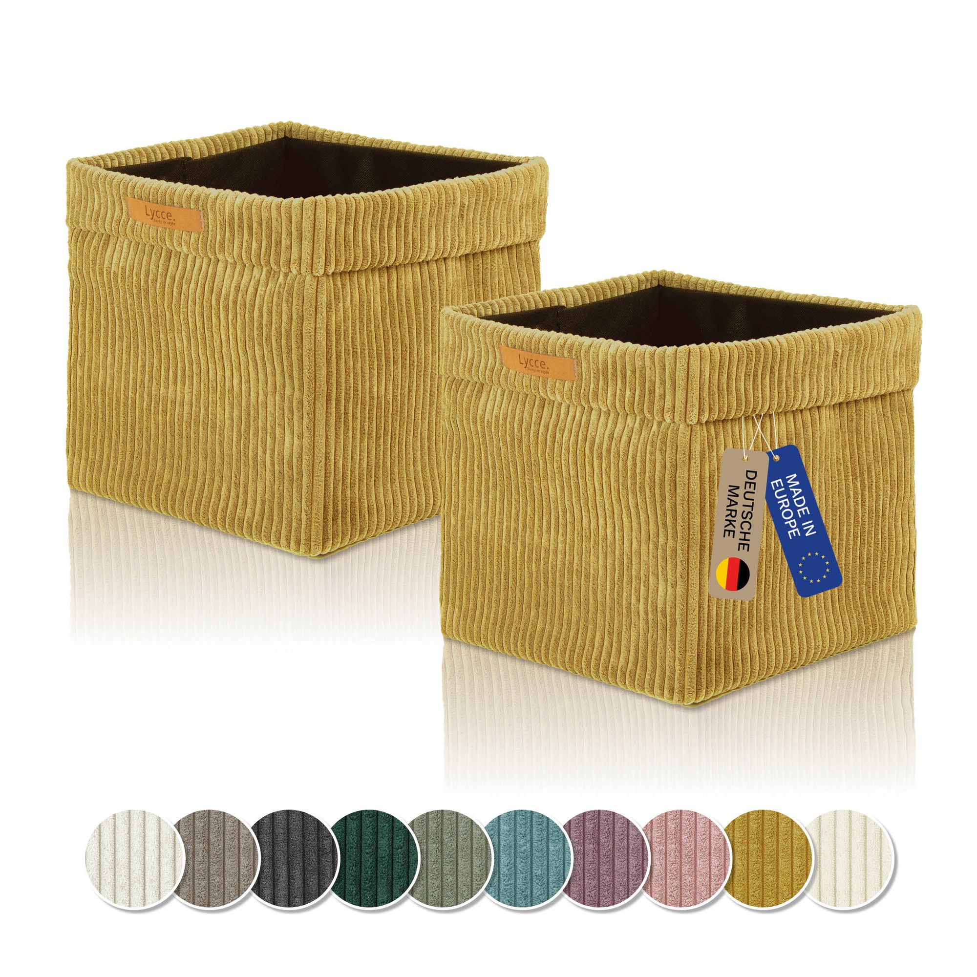 Kallax Boxen Cord | faltbare Aufbewahrungsboxen 33x33xH31cm mit abnehmbarem Cordbezug waschbar | Ordnungsboxen passend für Ikea Kallax Regal in versch. Farben