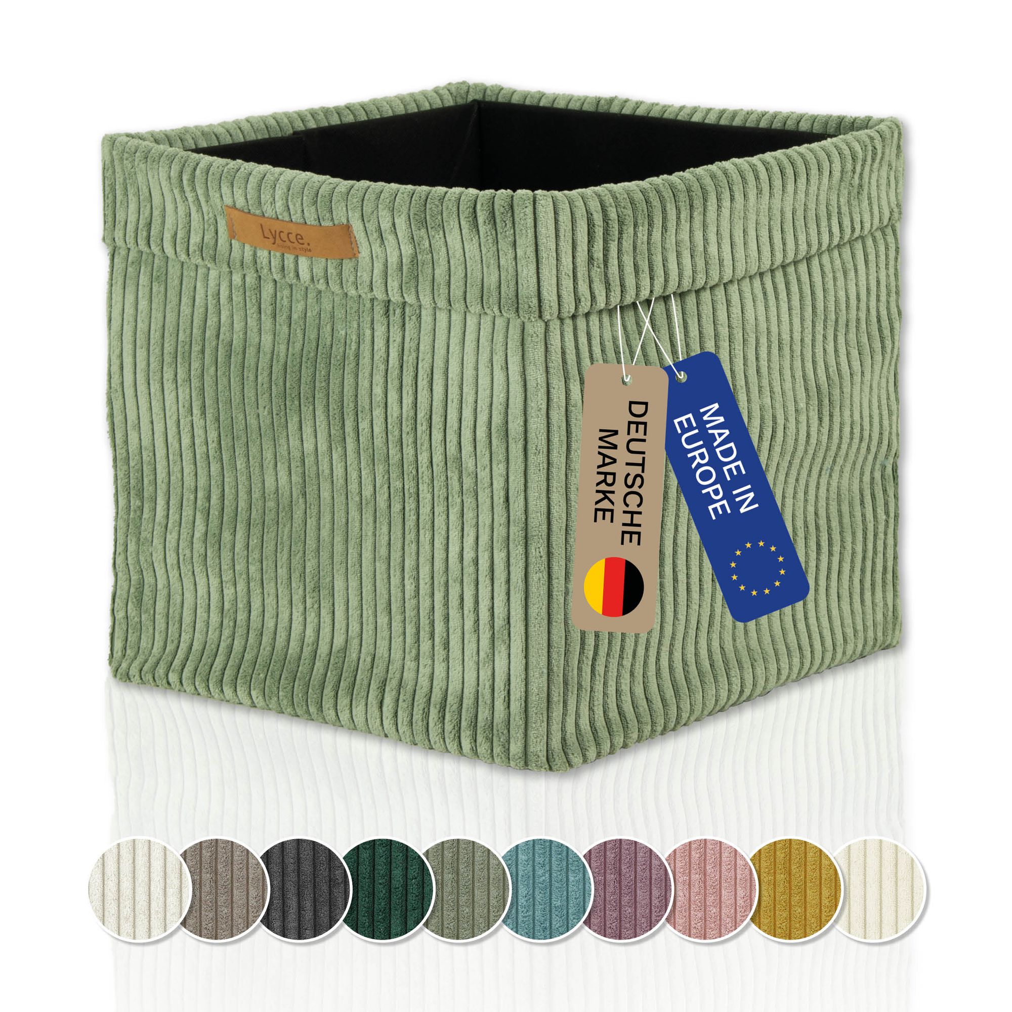 Kallax Boxen Cord | faltbare Aufbewahrungsboxen 33x33xH31cm mit abnehmbarem Cordbezug waschbar | Ordnungsboxen passend für Ikea Kallax Regal in versch. Farben