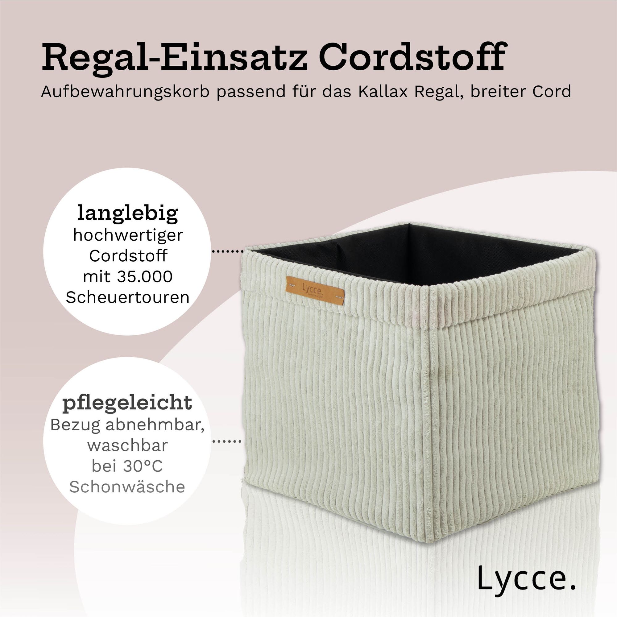 Kallax Boxen Cord | faltbare Aufbewahrungsboxen 33x33xH31cm mit abnehmbarem Cordbezug waschbar | Ordnungsboxen passend für Ikea Kallax Regal in versch. Farben