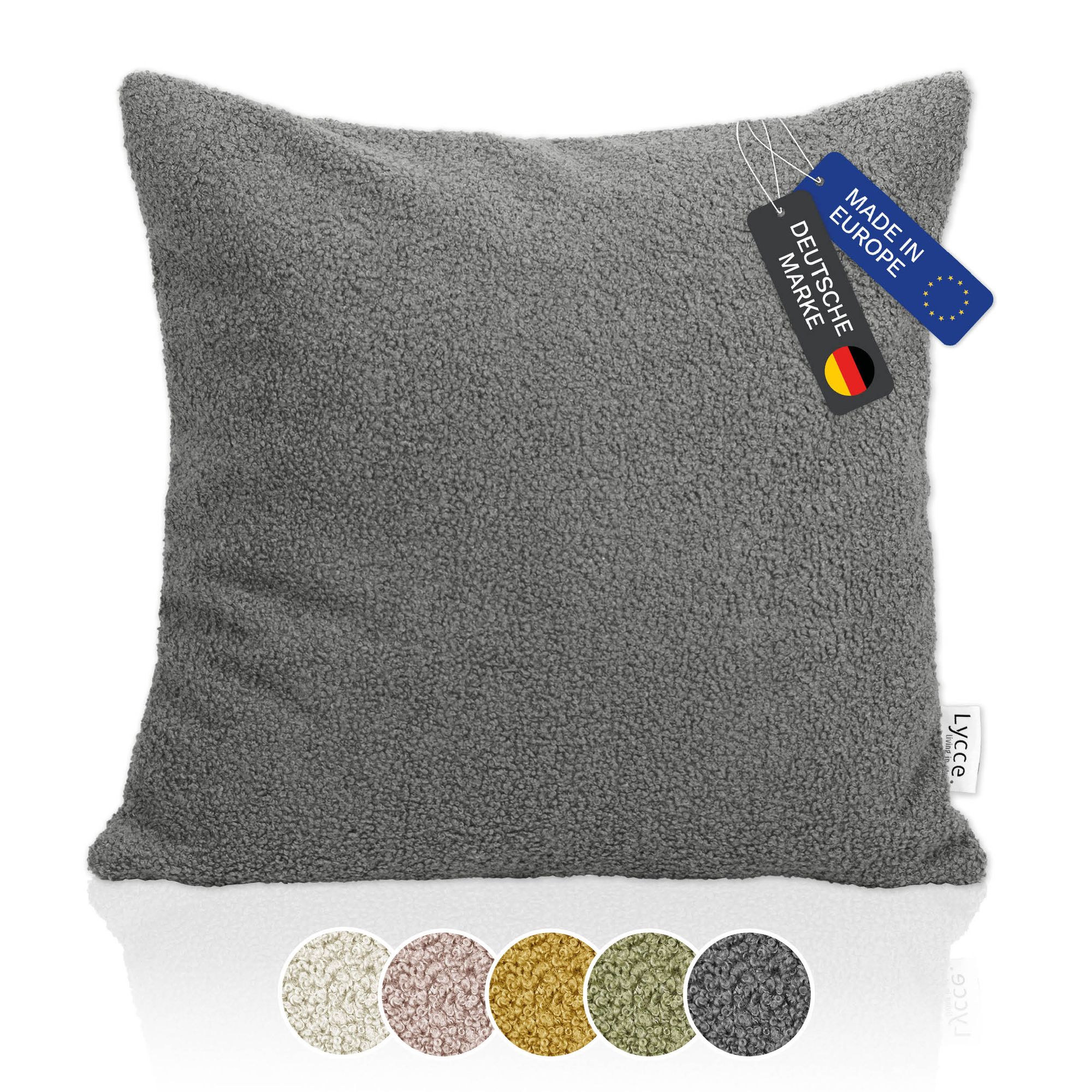 Lycce Kissenhülle Bouclé – Kissenbezug für Dekokissen | dekorative Zierkissen & -hüllen | mit Reißverschluss | vielseitig kombinierbar | Kinderzimmer, Schlafzimmer, Esszimmer & Wohnzimmer | Bouclé