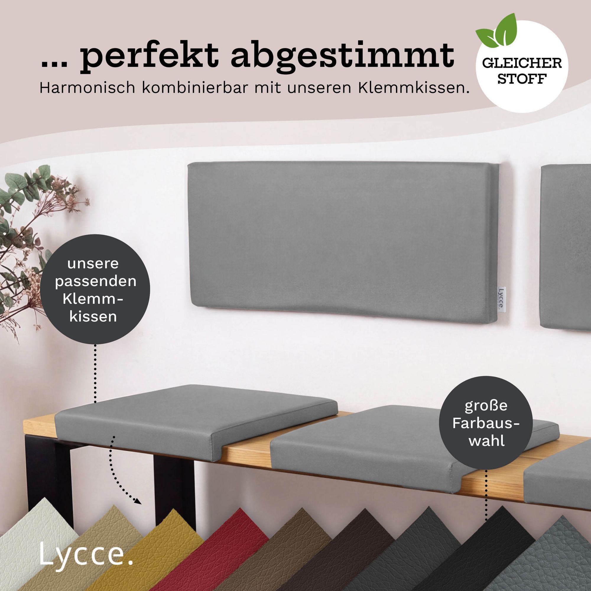 Lycce Wandkissen Kunstleder – Wandpolster Kopfteil Betten & Rückenkissen in 4 Farben