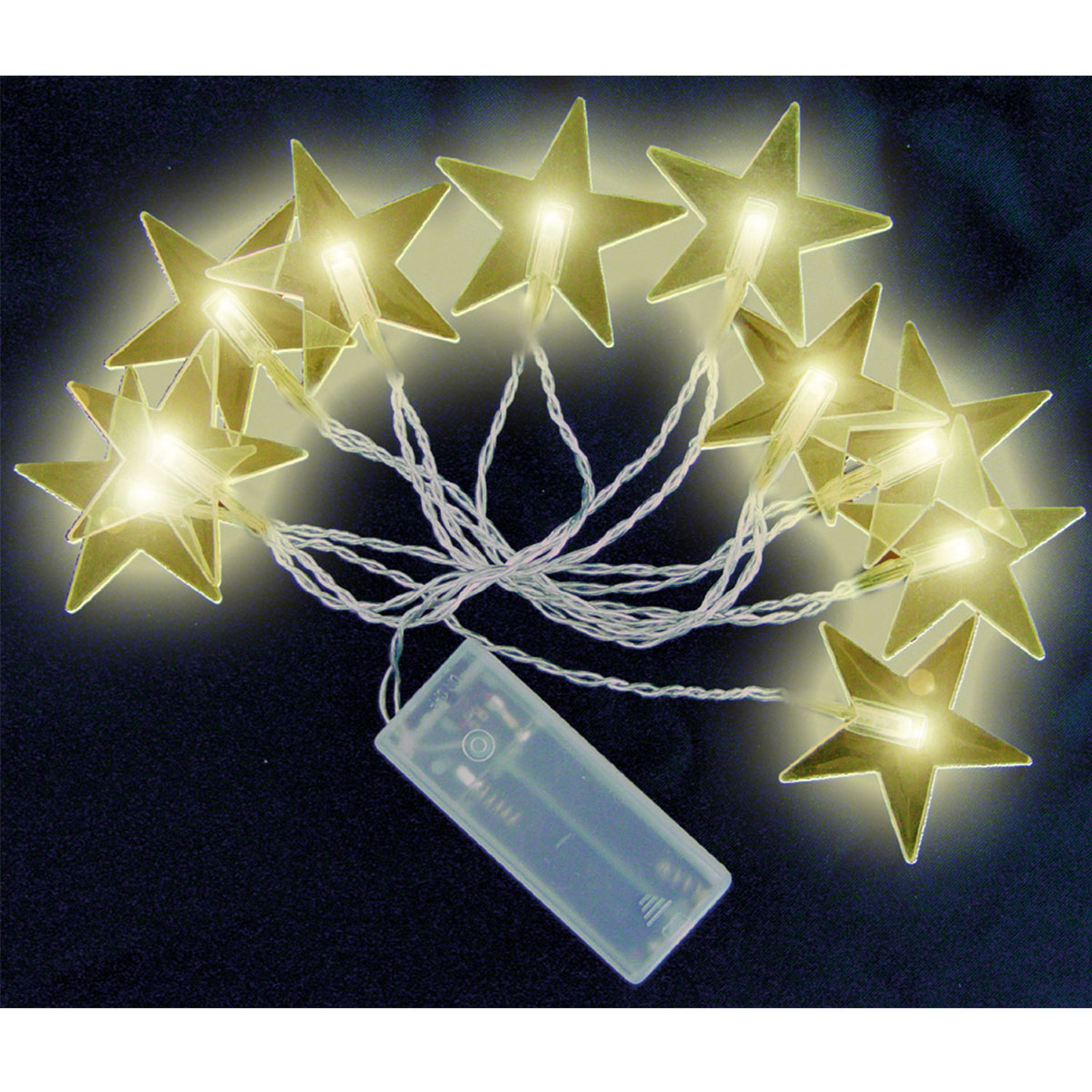 3 x LED Lichterkette Sternenlichterkette Sternenkette warmweiß 10 LED Batterie