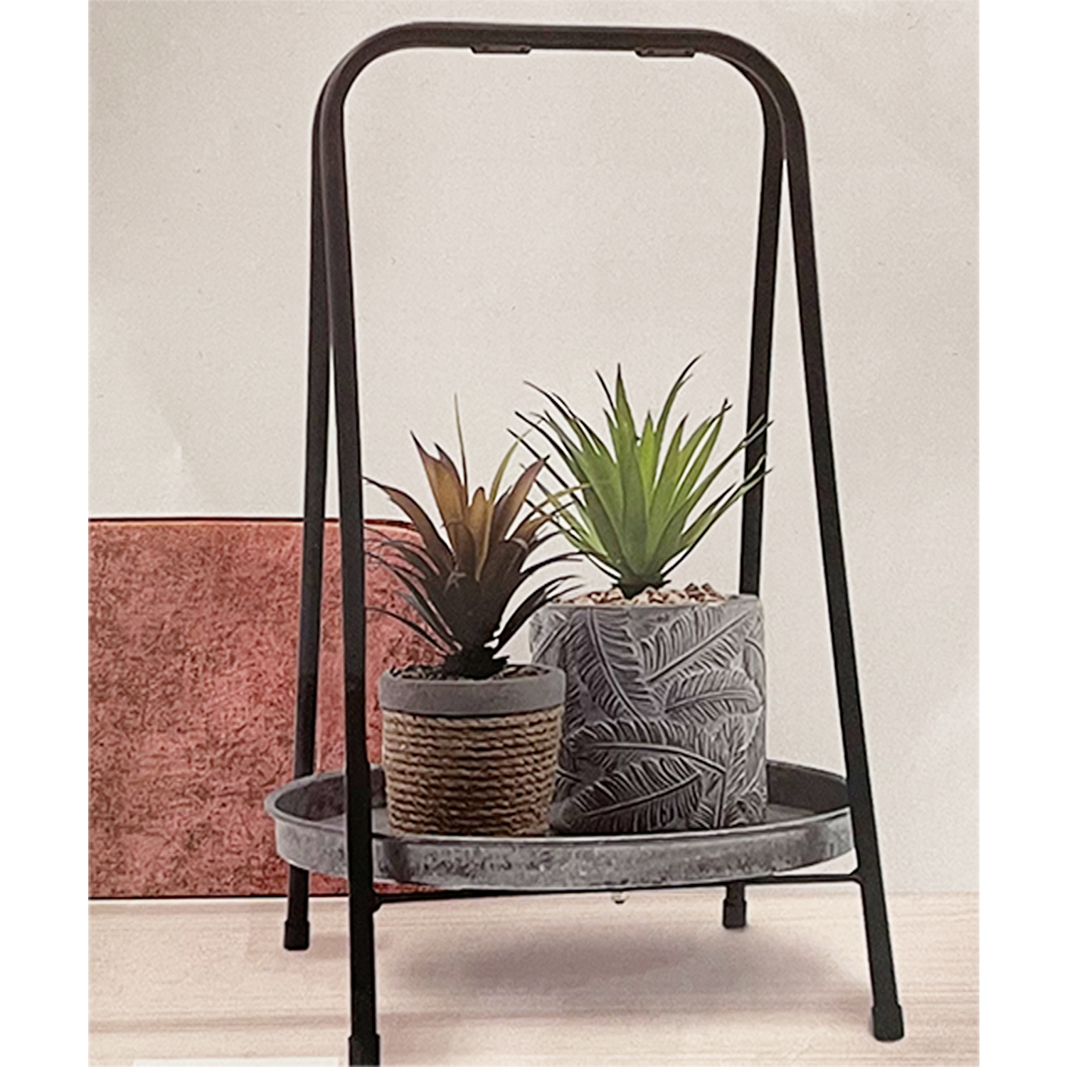Blumenbank Blumenhocker Blumentreppe Blumenhocker Metall Zink Ø25,5cm H39cm | mojawode