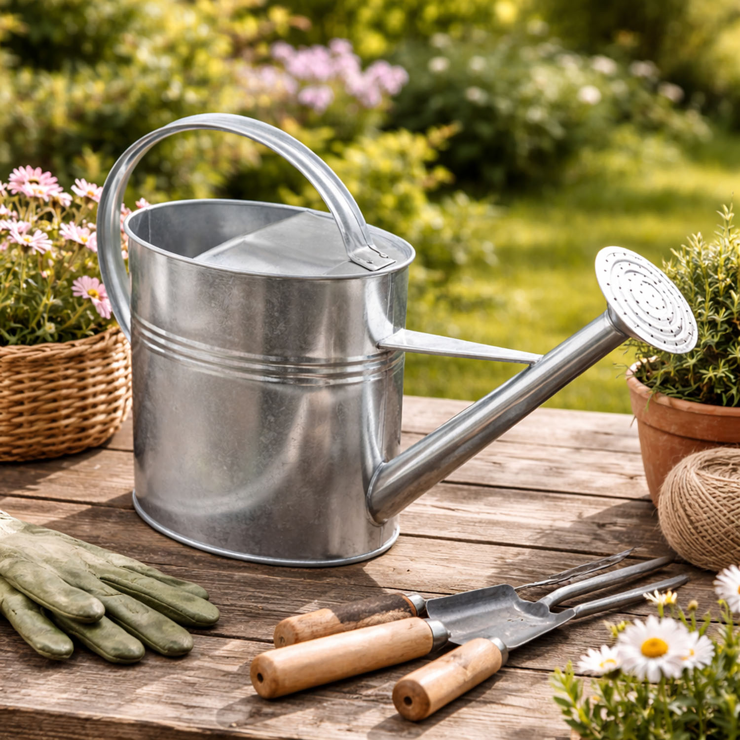 Gießkanne Blechkanne Metallkanne Kanne Garten verzinkt 10 Liter | mojawode