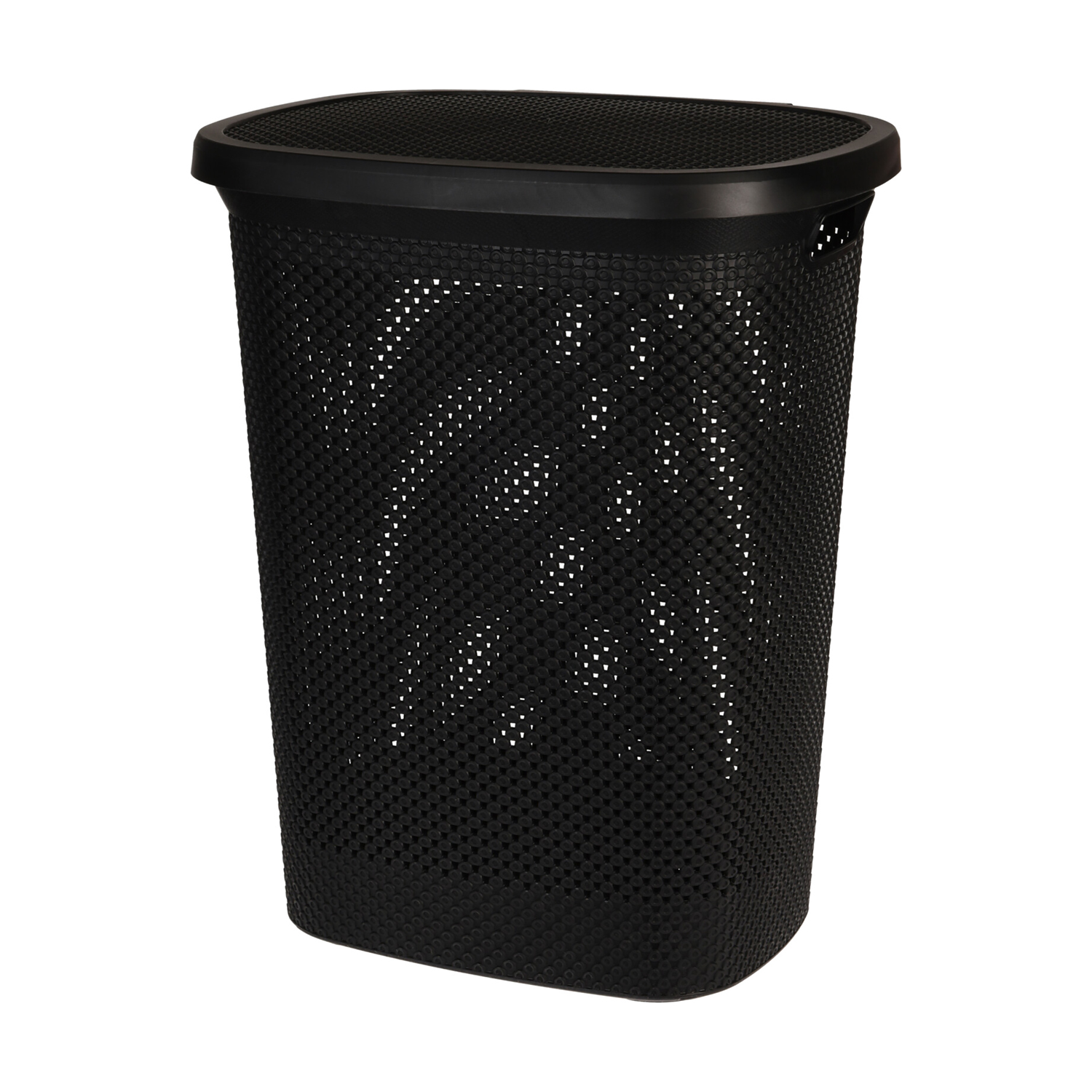Wäschetruhe Wäschekorb Wäschebox Wäschesammler mit Deckel Schwarz Kunststoff 60L
