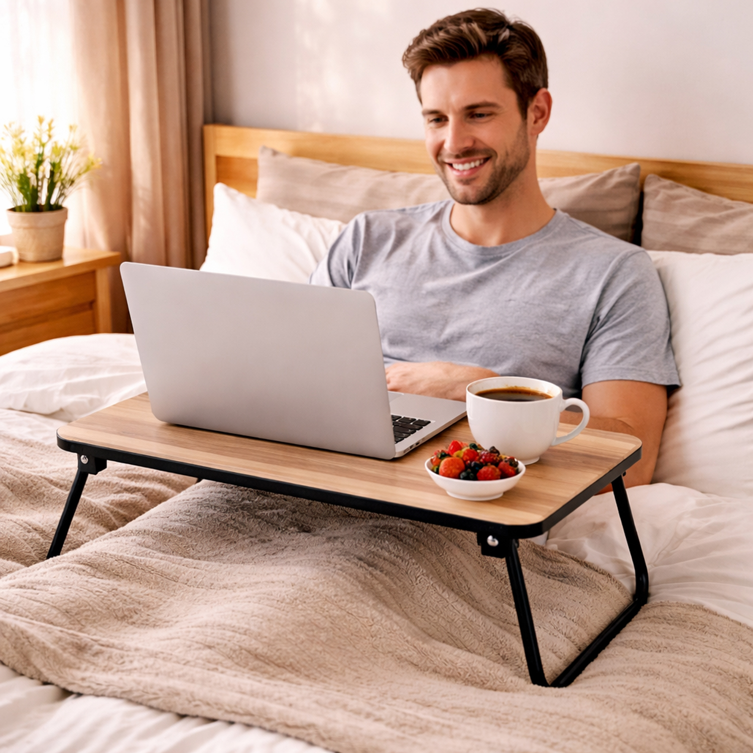 Betttisch Frühstückstablett Serviertablett Laptoptisch Tablettisch | mojawode
